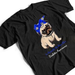 Retro In November We Wear Blue Pug Dog Diabetes Awareness T Shirt - Dream Art Europa