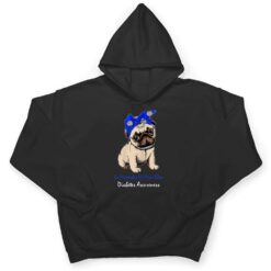 Retro In November We Wear Blue Pug Dog Diabetes Awareness T Shirt - Dream Art Europa