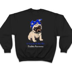 Retro In November We Wear Blue Pug Dog Diabetes Awareness T Shirt - Dream Art Europa