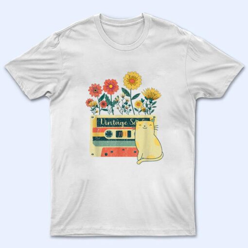 Retro Soul Flowers Wildflower Cat, Funny Cat  for Girls T Shirt