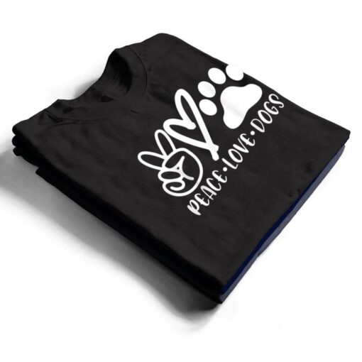 Retro Vintage Peace Love Dog  Funny Dog Lover Gifts T Shirt