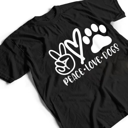 Retro Vintage Peace Love Dog  Funny Dog Lover Gifts T Shirt