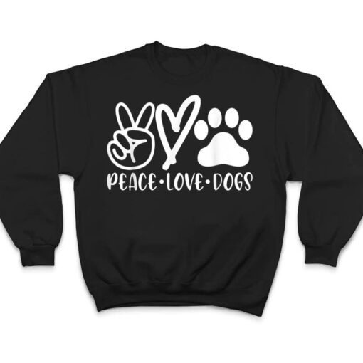 Retro Vintage Peace Love Dog  Funny Dog Lover Gifts T Shirt