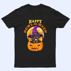 Rottweiler Dog Howl-O-Ween Witch Funny Halloween T Shirt