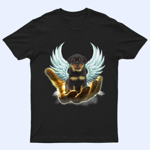 Rottweiler Golden Hand Heaven Wings Angel Guardian Dogs T Shirt