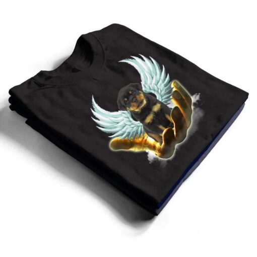 Rottweiler Golden Hand Heaven Wings Angel Guardian Dogs T Shirt