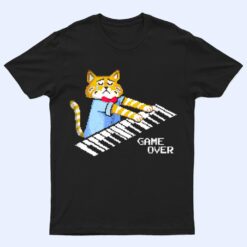 Sad Cat playing keyboard Game Over T Shirt