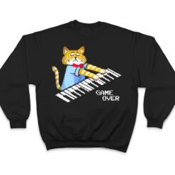 Sad Cat playing keyboard Game Over T Shirt - Dream Art Europa