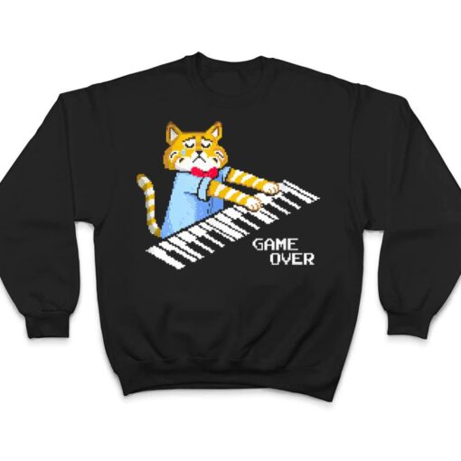 Sad Cat playing keyboard Game Over T Shirt