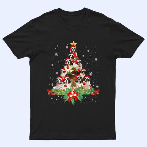 Saint Bernard Christmas Tree  Dog Owner Gift T Shirt