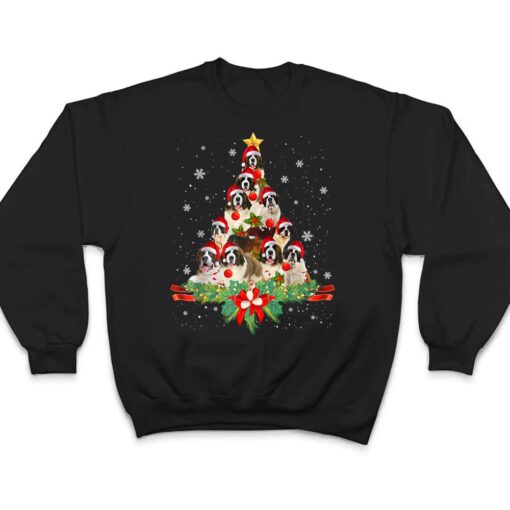 Saint Bernard Christmas Tree  Dog Owner Gift T Shirt