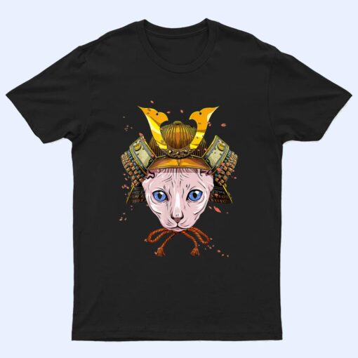 Samurai Sphynx Cat Warrior Samurai Cat Lovers T Shirt