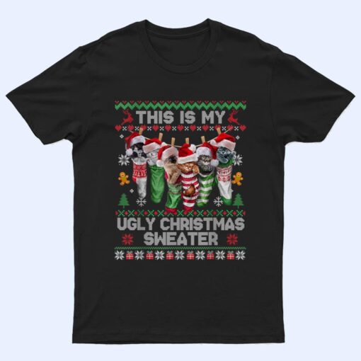 Santa Cats Pajama This is My Ugly Christmas Kittens Sweater T Shirt