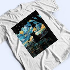 Scary Night Cat Halloween, Starry Night Cat Van Gogh Cat T Shirt - Dream Art Europa