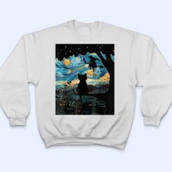 Scary Night Cat Halloween, Starry Night Cat Van Gogh Cat T Shirt - Dream Art Europa