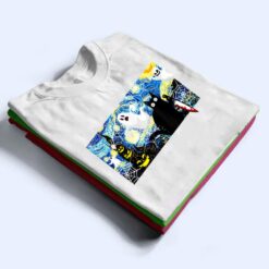 Scary Night Cat Starry Night Cat Halloween Pumpkin Art T Shirt - Dream Art Europa