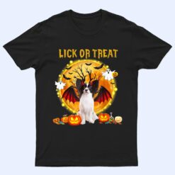 Scary Papillon Dog Witch Hat Halloween Lick Or Treat T Shirt