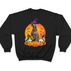 Scary Pumpkin Skull Witch Weimaraner Dog Halloween T Shirt - Dream Art Europa