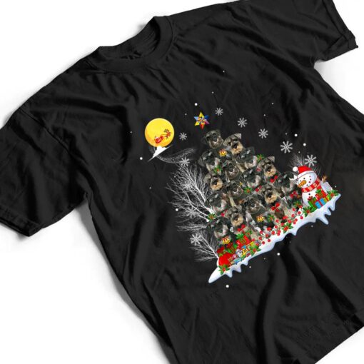 Schnauzer Dog Lover Matching Santa Christmas Tree T Shirt
