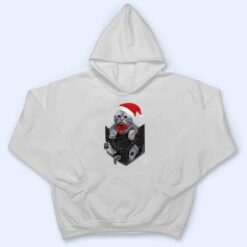 Scottish Fold Cat Pocket with Christmas Santa Hat T Shirt - Dream Art Europa