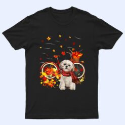 Shih Tzu Bike Autumn Dog Leaf Fall Funny Fall Y'all T Shirt