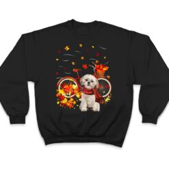 Shih Tzu Bike Autumn Dog Leaf Fall Funny Fall Y'all T Shirt - Dream Art Europa