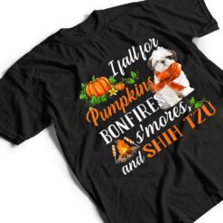 Shih Tzu I Fall For Pumpkins Bonfires Smores And Dogs Fall T Shirt - Dream Art Europa