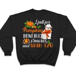 Shih Tzu I Fall For Pumpkins Bonfires Smores And Dogs Fall T Shirt - Dream Art Europa