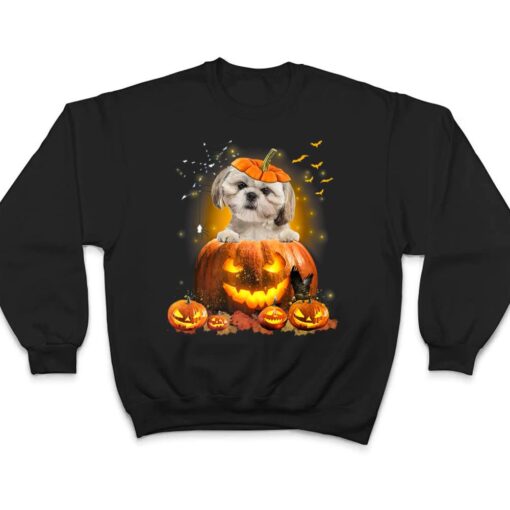 Shih Tzu Pumpkin  Funny Cute Dog Lover Halloween T Shirt