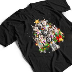 Siberian Husky Christmas Tree Dog Lights Pajamas Xmas Gift T Shirt - Dream Art Europa