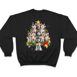 Siberian Husky Christmas Tree Dog Lights Pajamas Xmas Gift T Shirt - Dream Art Europa