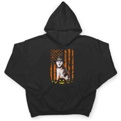 Siberian Husky Dog Pumpkin American Flag Witch Halloween T Shirt - Dream Art Europa