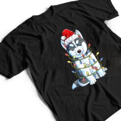 Siberian Husky Santa Christmas Tree Lights Xmas Boys Dog T Shirt - Dream Art Europa