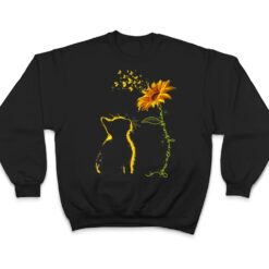 Sitting Yellow Kitten Sunflower Fragrance Butterfly T Shirt - Dream Art Europa