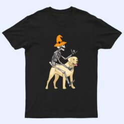 Skeleton Riding Dog Lazy Halloween Costume Puppy Doggie T Shirt