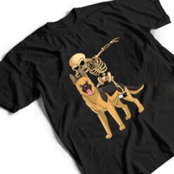 Skeleton Riding German Shepherd Lazy Halloween Costume Dog T Shirt - Dream Art Europa