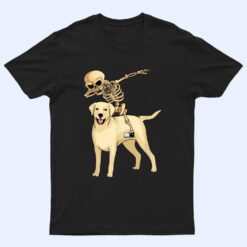 Skeleton Riding Labrador Lazy Halloween Costume Cute Lab Dog T Shirt