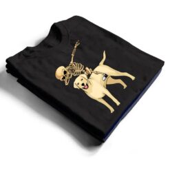 Skeleton Riding Labrador Lazy Halloween Costume Cute Lab Dog T Shirt - Dream Art Europa