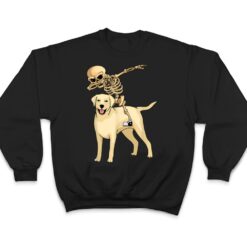 Skeleton Riding Labrador Lazy Halloween Costume Cute Lab Dog T Shirt - Dream Art Europa