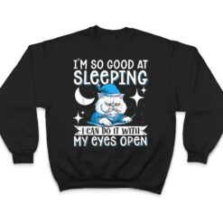 Sleeping Cat With Open Eyes Cat Lover T Shirt - Dream Art Europa