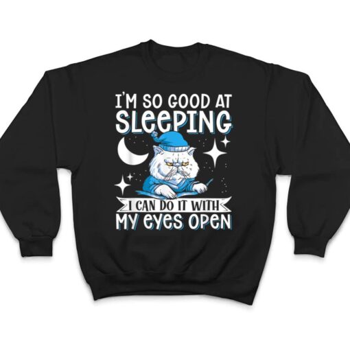 Sleeping Cat With Open Eyes Cat Lover T Shirt