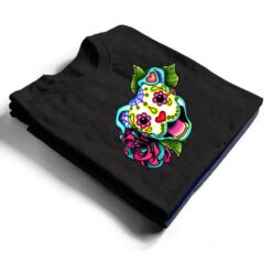 Smiling Pitbull in White - Day of the Dead Sugar Skull Dog T Shirt - Dream Art Europa