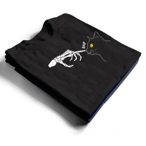 Spooky Boop Black Cat Skeleton Hands Halloween Witchy T Shirt