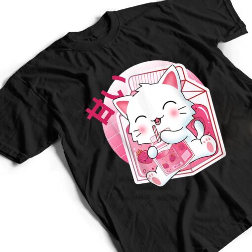 Strawberry Milk Cat Cute Kawaii Kitten Anime Gift Ver 2 T Shirt