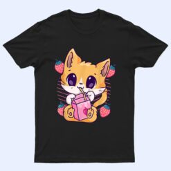 Strawberry Milk Cat Cute Kawaii Kitten Anime Neko Shake T Shirt