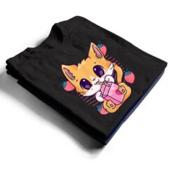 Strawberry Milk Cat Cute Kawaii Kitten Anime Neko Shake T Shirt - Dream Art Europa