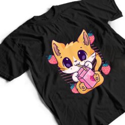 Strawberry Milk Cat Cute Kawaii Kitten Anime Neko Shake T Shirt - Dream Art Europa