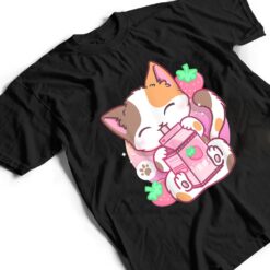 Strawberry Shake Strawberry Milk Cat Kawaii Neko Anime Girls T Shirt - Dream Art Europa