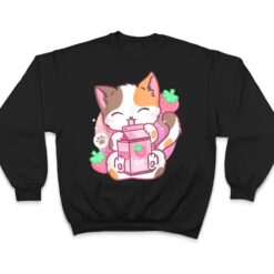 Strawberry Shake Strawberry Milk Cat Kawaii Neko Anime Girls T Shirt - Dream Art Europa