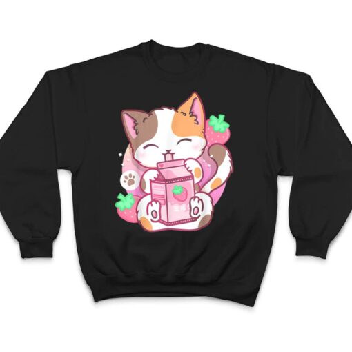 Strawberry Shake Strawberry Milk Cat Kawaii Neko Anime Girls T Shirt